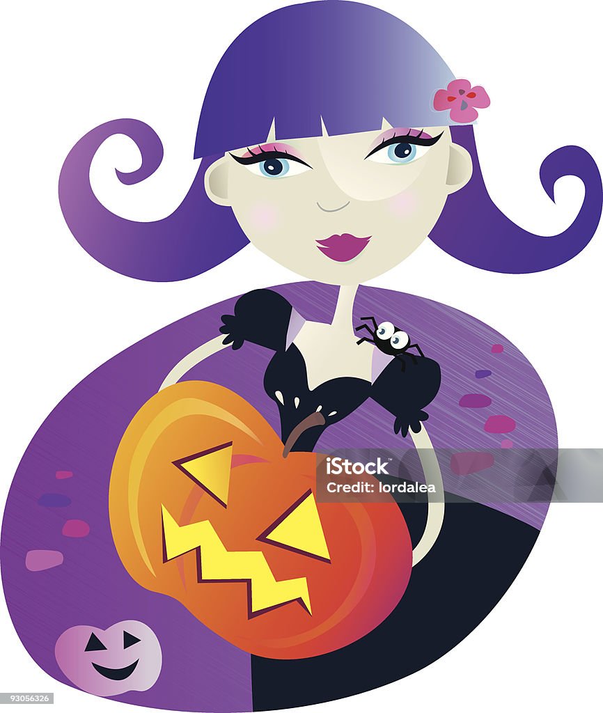 Fille de sorcière d'Halloween II - clipart vectoriel de Adulte libre de droits