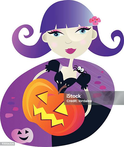 Fille De Sorcière Dhalloween Ii Vecteurs libres de droits et plus d'images vectorielles de Adulte - Adulte, Automne, Belle femme