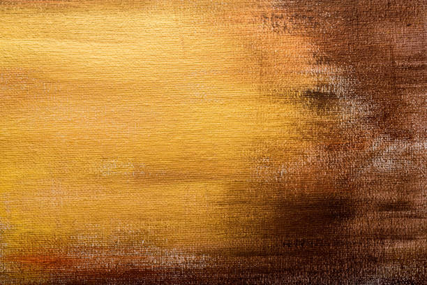 istock Abstract golden painted background, brush strokes 930568738