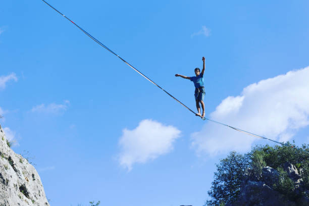 istock Walk a line in the sky.Turkish Highline Carnival in Antalya. 930574400