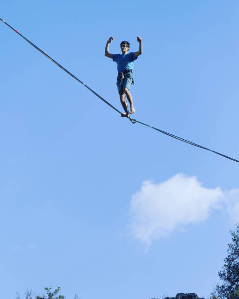 istock Walk a line in the sky.Turkish Highline Carnival in Antalya. 930574402