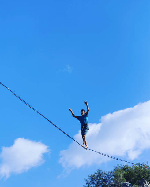 istock Walk a line in the sky.Turkish Highline Carnival in Antalya. 930574404