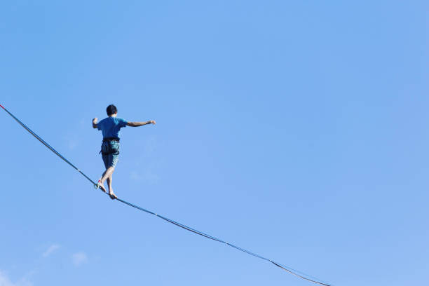 Walk a line in the sky.Turkish Highline Carnival in Antalya.