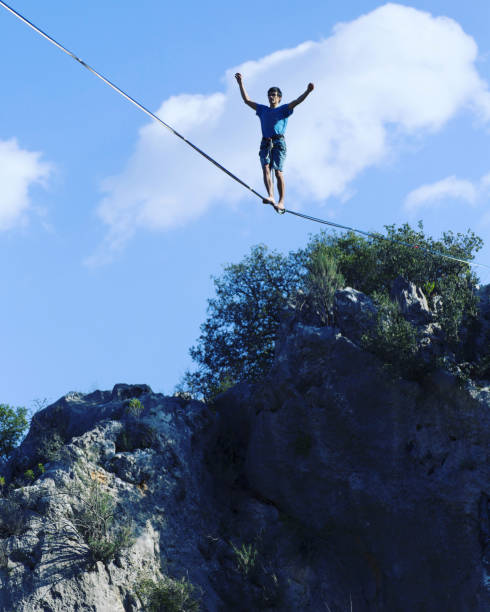 istock Walk a line in the sky.Turkish Highline Carnival in Antalya. 930574416