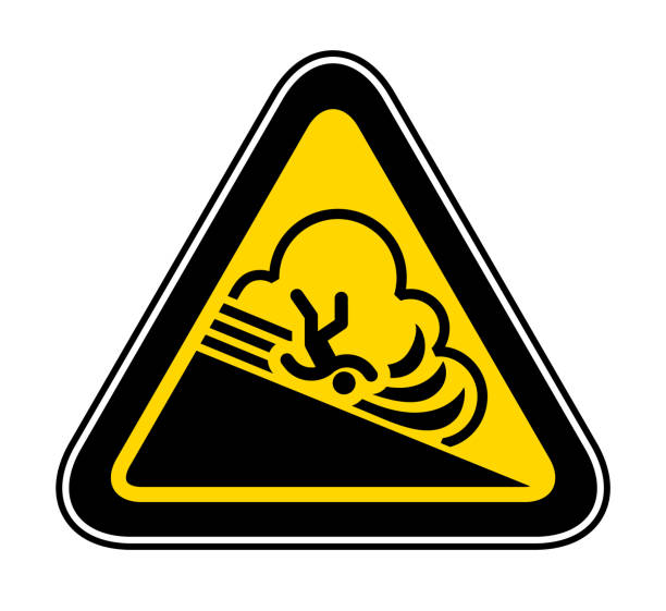 Triangular Warning Hazard Symbol Triangular yellow Warning Hazard Symbol, vector illustration avalanche stock illustrations
