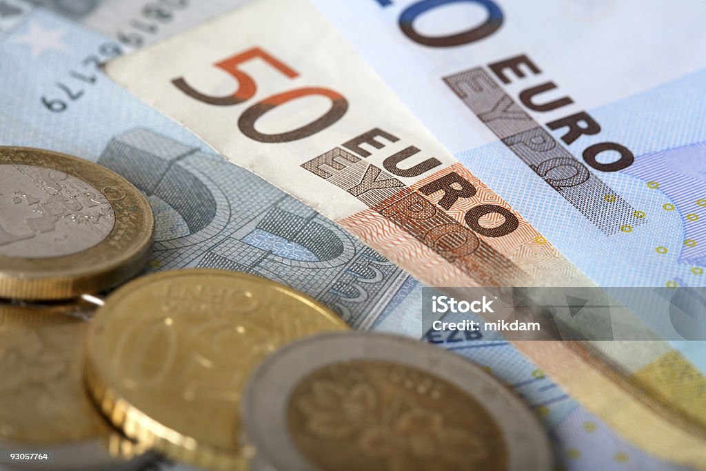 Notas de euro - Foto de stock de Branco royalty-free