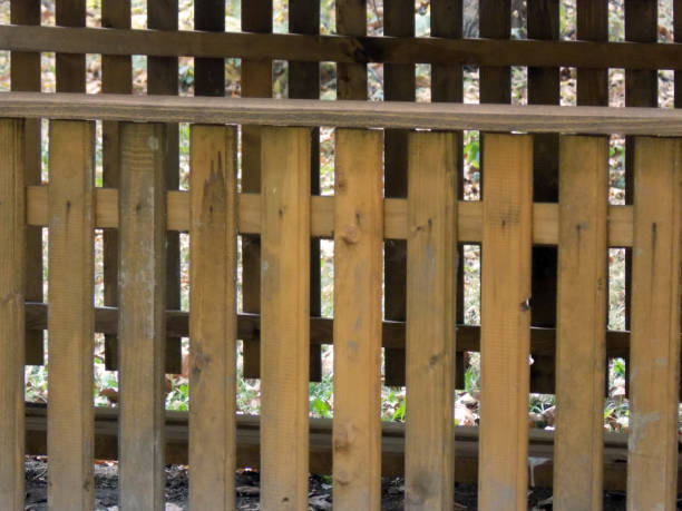 istock Wooden fence in the front or backyard 930581946