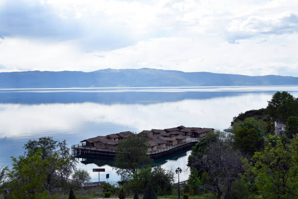 Ohrid Lake, Macedonia - May 2017: Bay of Bones on Ohrid Lake. Macedonia.