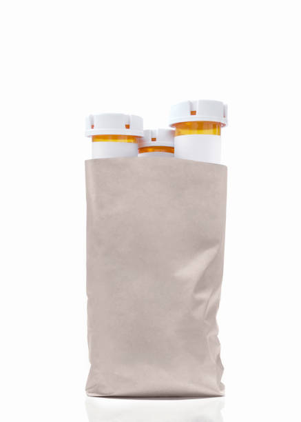 medicina compras - bag white paper bag paper fotografías e imágenes de stock