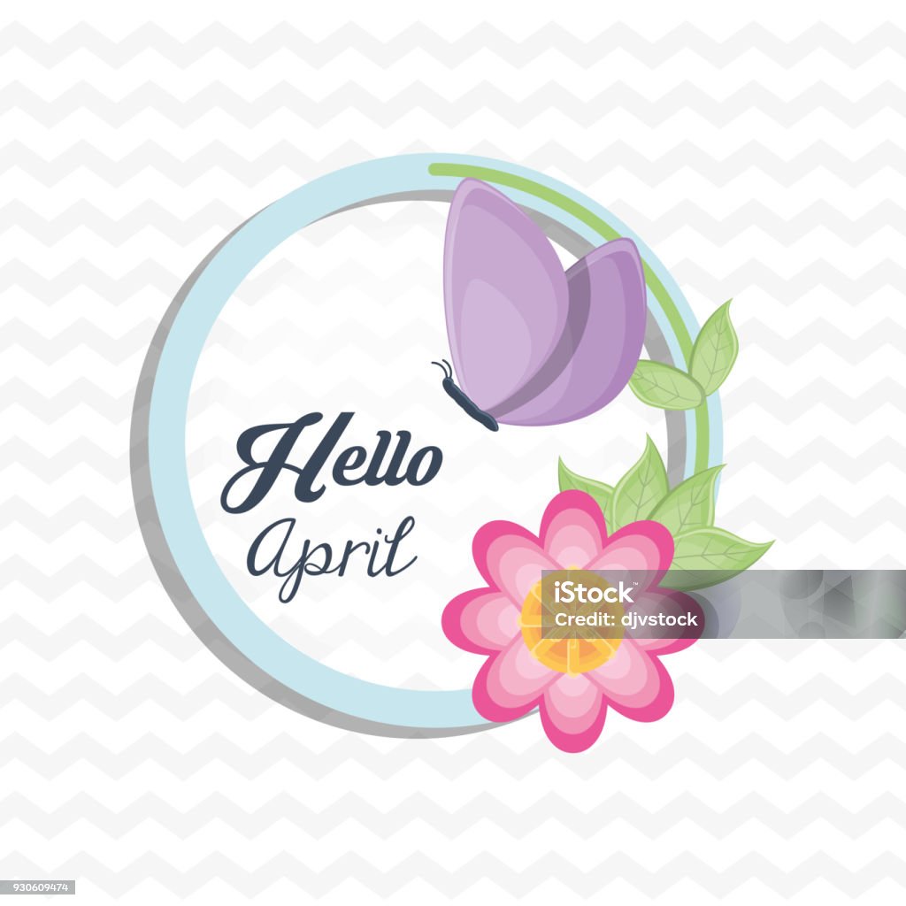 April Design Drawing Hello April Design Stock Illustration - Download Image Now - Abstract ...