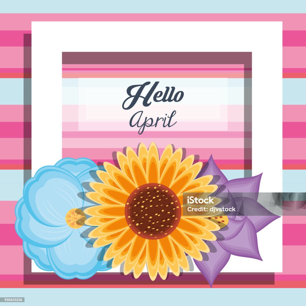April Design Drawing Hello April Design Stock Illustration - Download Image Now - Abstract ...