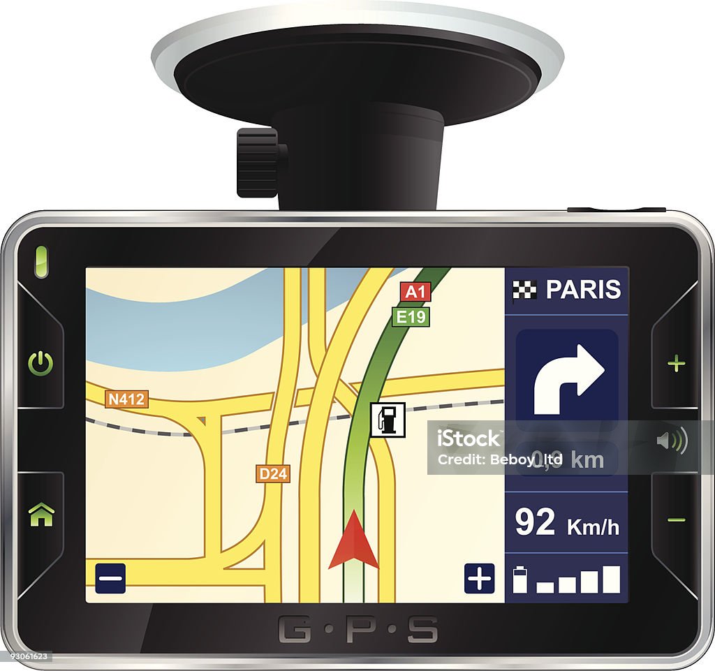 Moderno GPS - arte vettoriale royalty-free di Carta geografica