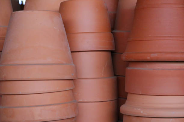 istock pottery - group of flowerpots 930622428
