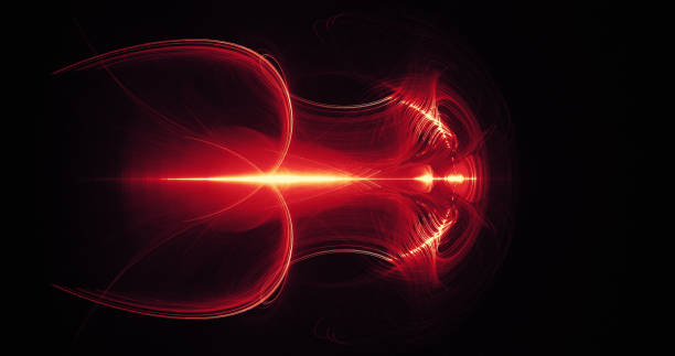 istock Red And Yellow Abstract Lines Curves Particles Background 930625758