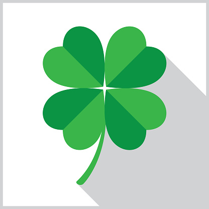 Vector illustration of a square four leaf clover icon.