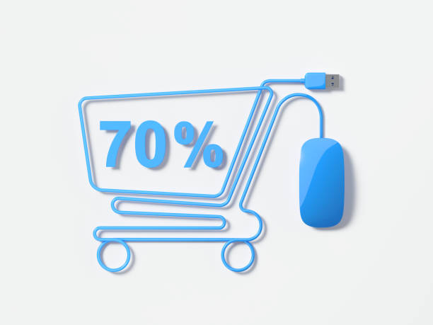 istock Blue Mouse Cable Forming A Shopping Cart Symbol On White Background 930647962