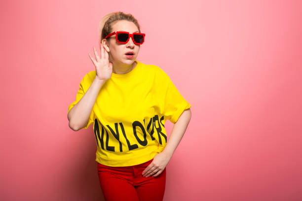 istock Blonde woman in bright clothes 930658094