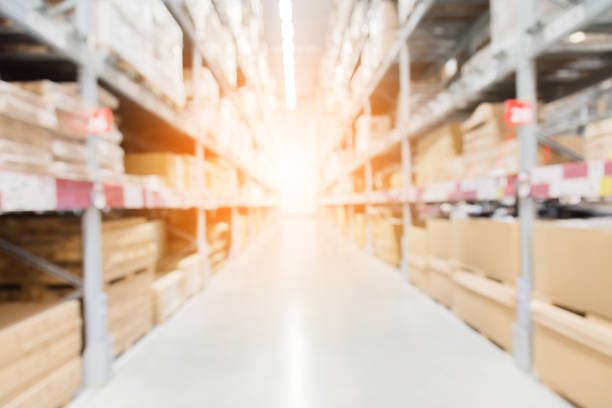 istock Warehouse or factory storage inventory in defocus abstract blur background style. 930658728