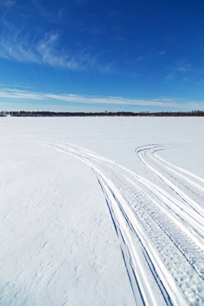 istock Snowmobiling on a Frozen Lake 930662200