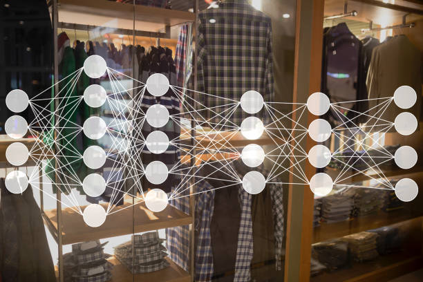 istock Cloth sold in the market with neuron network 930681336