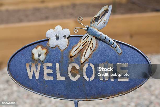 Welcome Sign Stock Photo - Download Image Now - Butterfly - Insect, Color Image, Formal Garden