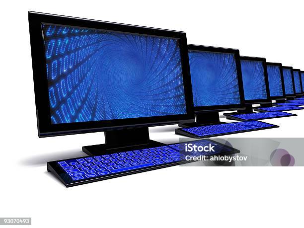 Os Computadores Com Teclados Xxl - Fotografias de stock e mais imagens de Apresentação Digital - Apresentação Digital, Azul, Codificar
