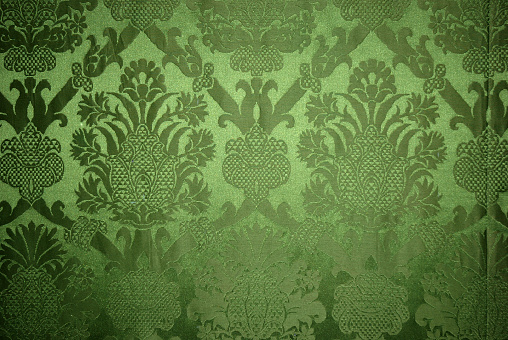 Old Vintage Green Wallpaper Texture Stock Photo - Download Image Now -  Velvet, Wallpaper - Decor, Green Color - iStock