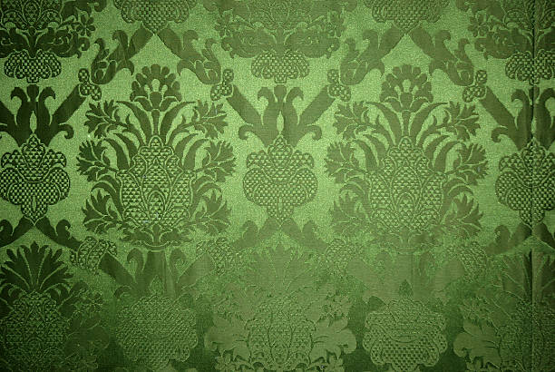 Old vintage green wallpaper texture Old vintage green wallpaper texture velvet stock pictures, royalty-free photos & images