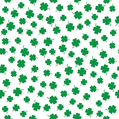 Little Four Leaf Clovers Seamless Pattern