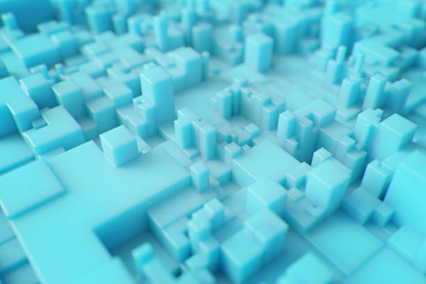 Abstract city views from above. 3d rendering.