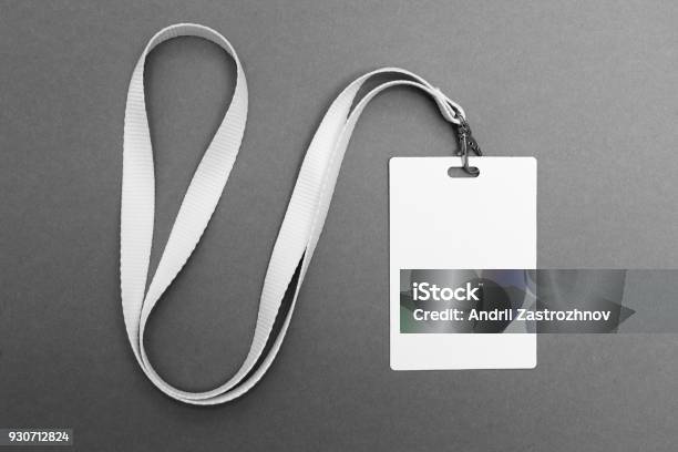 Empty Tag Id Badge Blank Mock Up Stock Photo - Download Image Now - Lanyard, Template, Badge