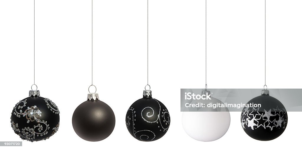 Christmas baubles  Black Color Stock Photo