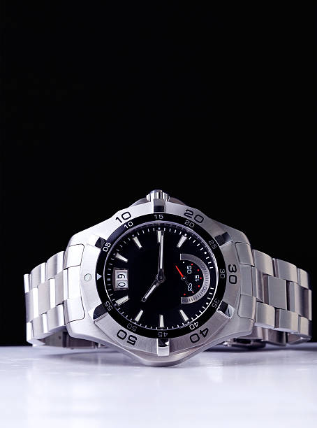 istock Stainless steel wristwatch 93072432