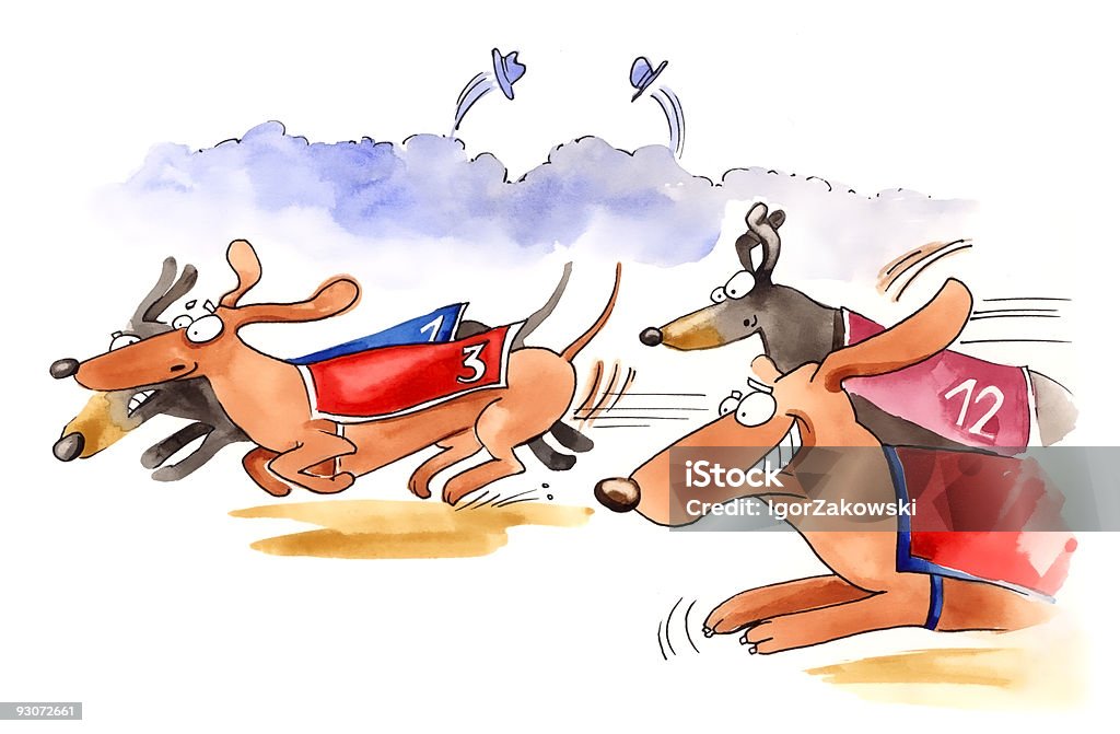 Estampas de cachorros de corrida - Ilustração de Basset Alemão royalty-free