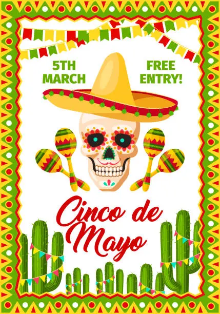 Vector illustration of Cinco de Mayo Mexican party vector invitation