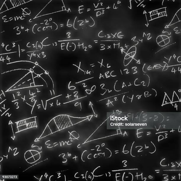 Maths Quadro De Giz - Arte vetorial de stock e mais imagens de Aprender - Aprender, Ciência, Cor preta