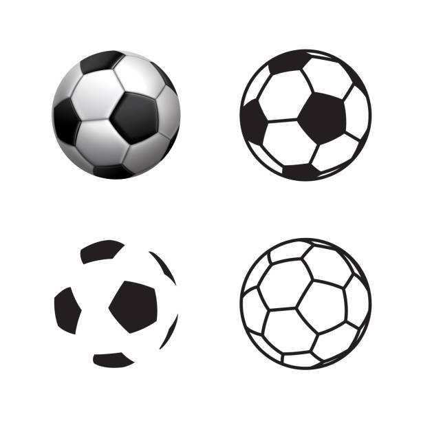 illustrazioni stock, clip art, cartoni animati e icone di tendenza di icona palla da calcio, stile piatto, stile 3d, stile single line. pittogramma a pallone da calcio. simbolo di calcio illustrazione vettoriale, eps10. - organizzazioni sportive