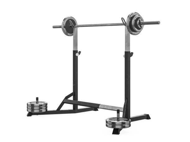 istock Multifunctional gym machine, angle view isolated on white background. 3D Rendering, Illustration. 930744912