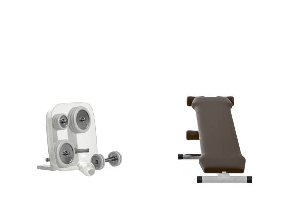 istock Multifunctional gym machine, front view isolated on white background. 3D Rendering, Illustration. 930745008