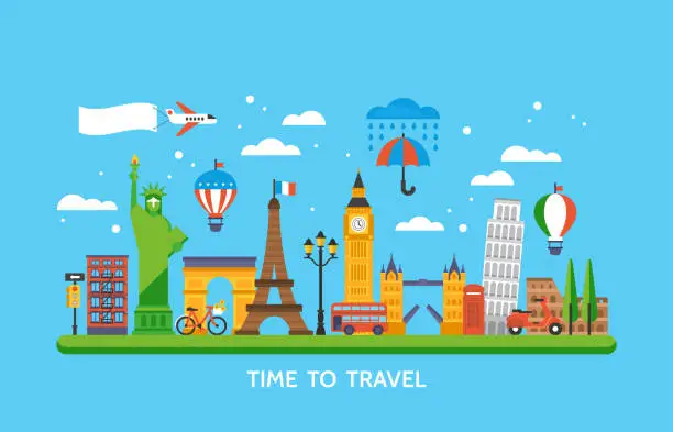 Vector illustration of Travel destination concept