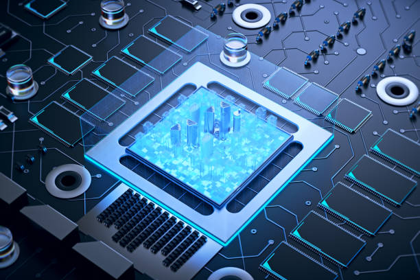 istock 3d illustration of futuristic micro chip city. Computer science information technology background. Sci fi megalopolis. 930755108
