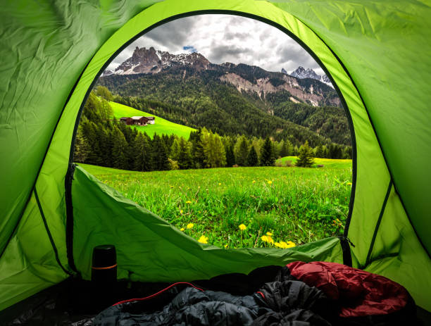 istock View from tent to Austrian Alps in spring 930755302