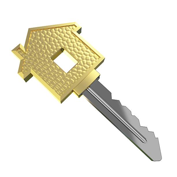 istock Isolated gold dream house key 93075820