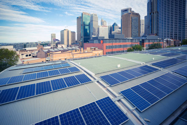 Sydney, City Architecture and Photovoltaic Panels stock photo