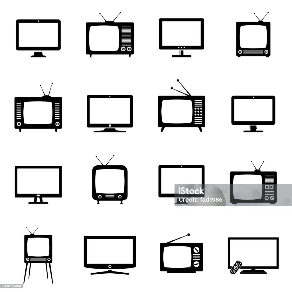 TV-Icon - Lizenzfrei Fernseher Vektorgrafik