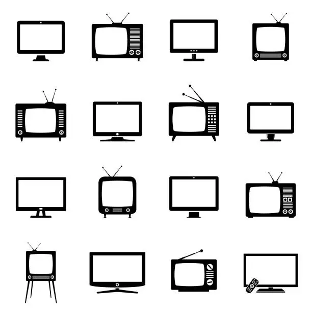 Vector illustration of TV icons