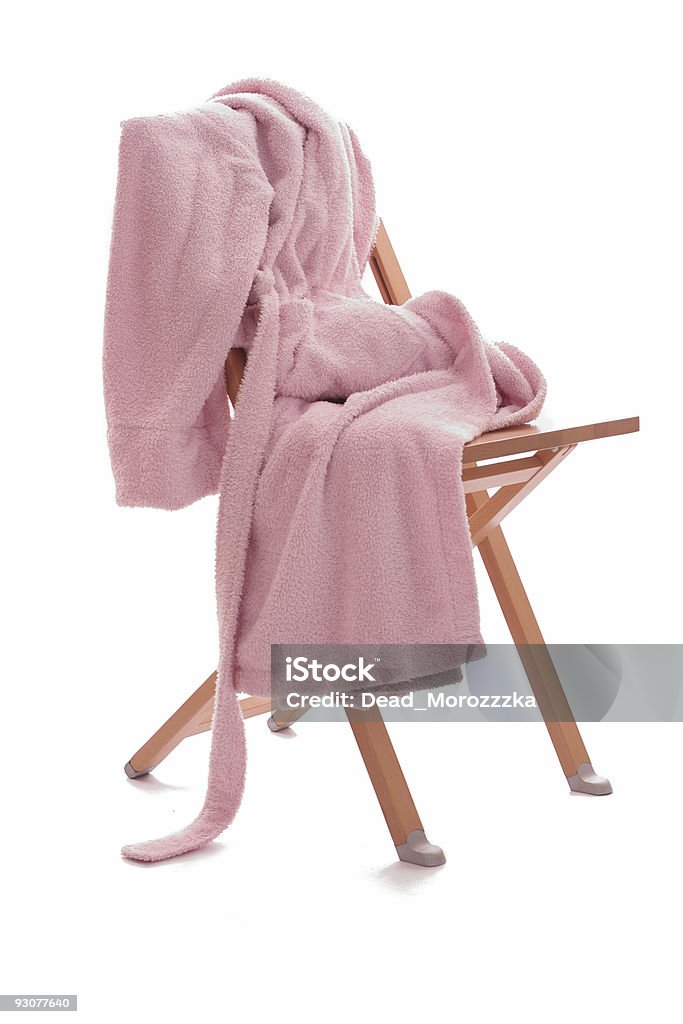 Одевание-Вечернее платье на стуле - Стоковые фото Банный халат роялти-фри
