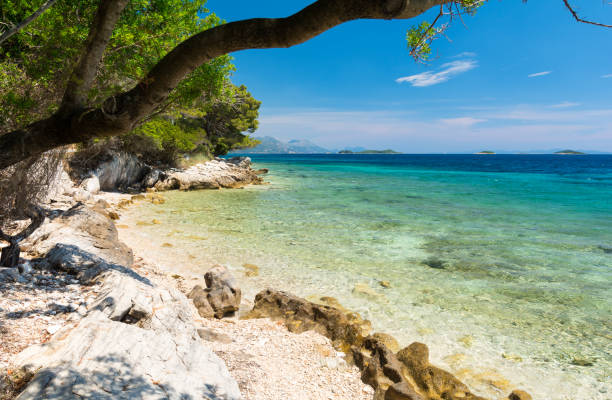 istock Hidden beach in Dalmatia with crystal clear water, Croatia 930776840