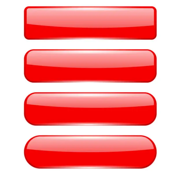 Vector illustration of Blank red menu buttons