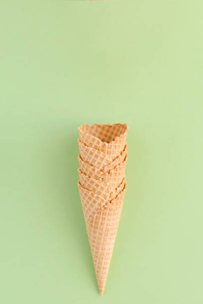 istock Set of waffle cups on green background 930780644